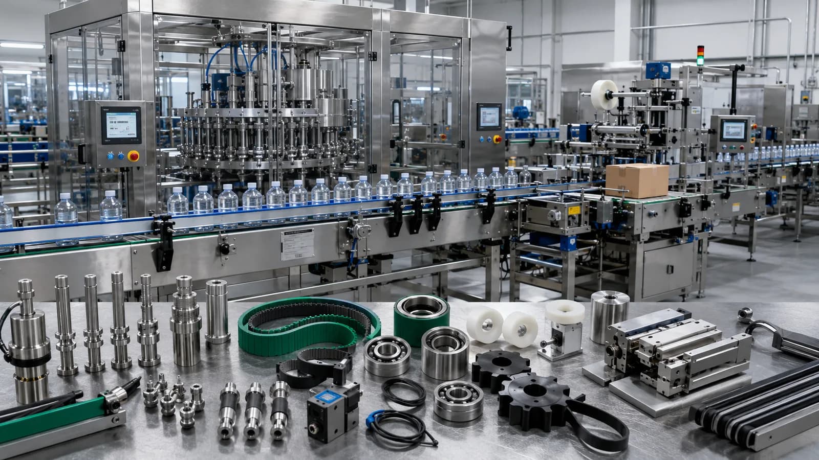 Packaging machine spare parts and MRO supplies for conveyor, filling, sealing and labeling equipment maintenance