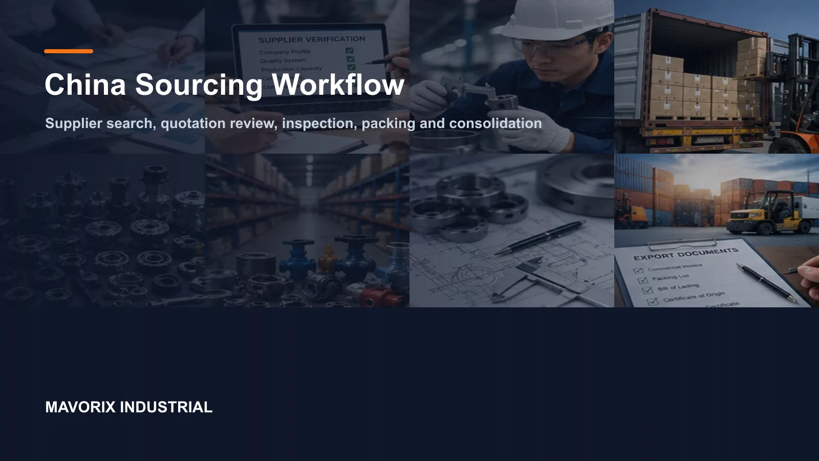 China industrial sourcing workflow for supplier search, quotation comparison, inspection, packing and consolidation